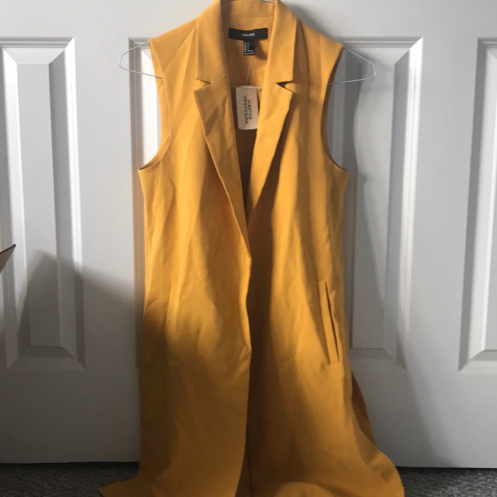 Yellow forever 21 jacket vest